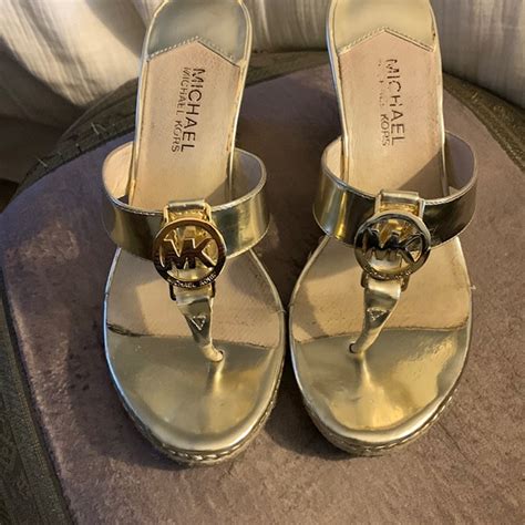 poshmark michael kors set|Poshmark Michael Kors gold sandals.